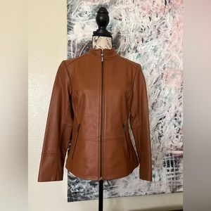 SOLD!!! NEIMAN MARCUS “The Leather Collection” Zip-Front Leather Jacket